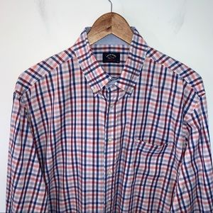 Paul & Shark Men Size 42 Shirt Plaid Soft Long Sleeve Button Down Red & Blue